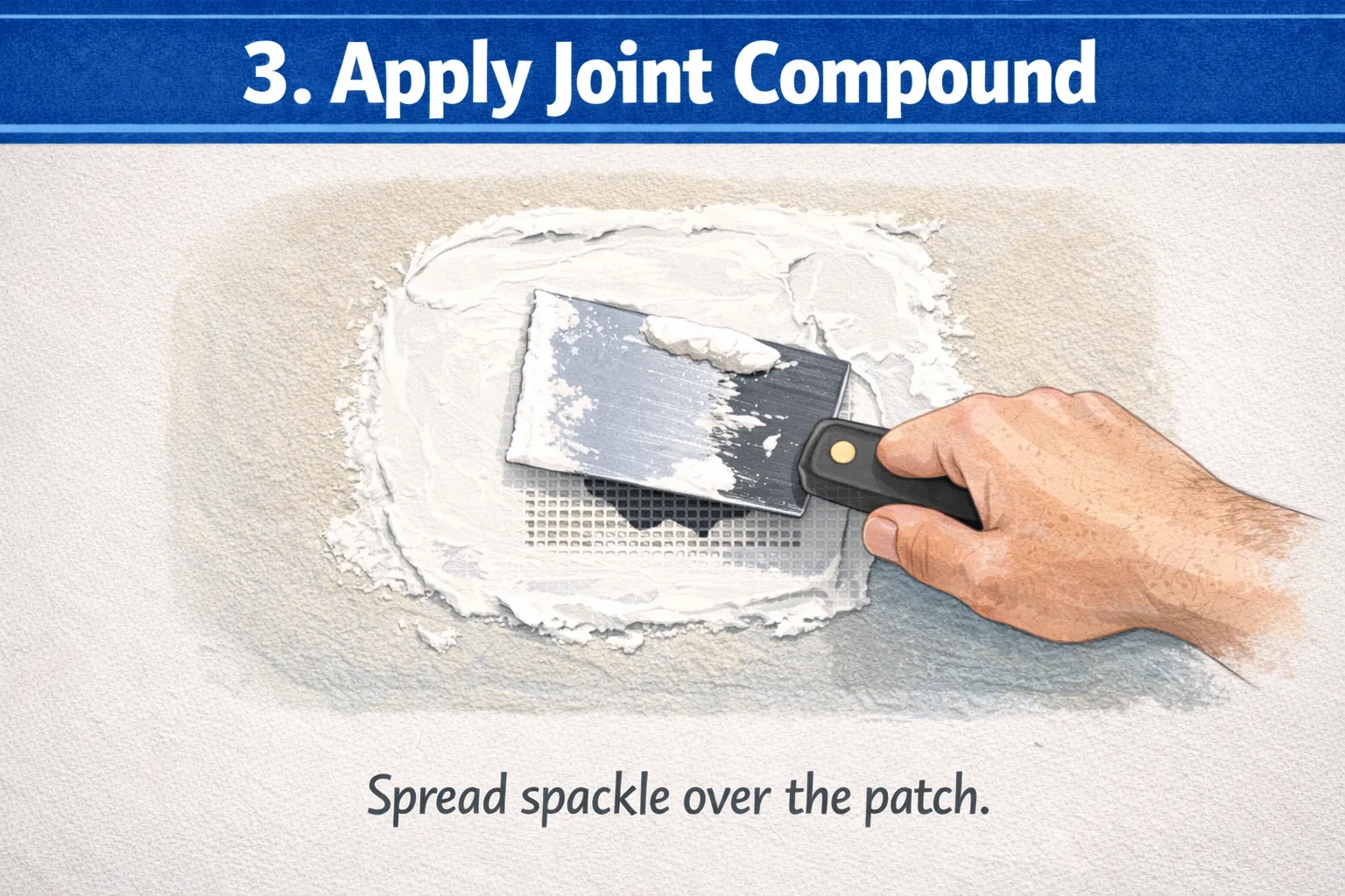 Applying joint compound to wall patch