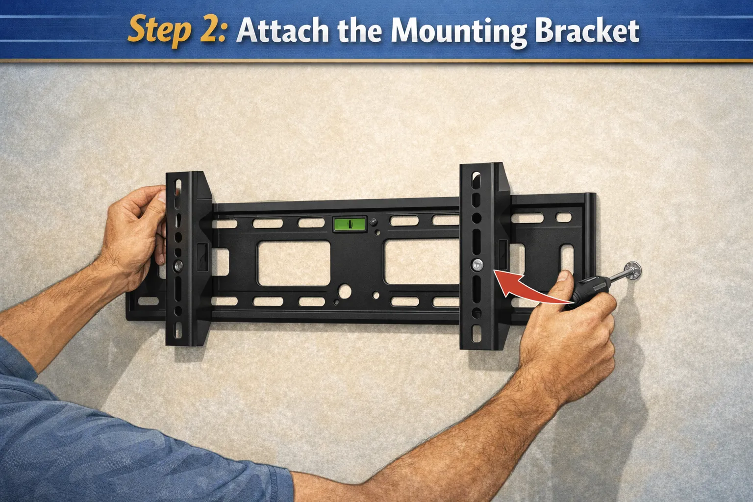 Attaching the mounting bracket step-by-step
