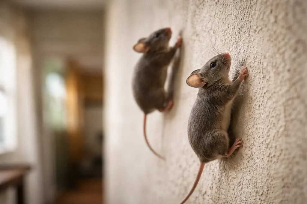 can mice Climbing on wall