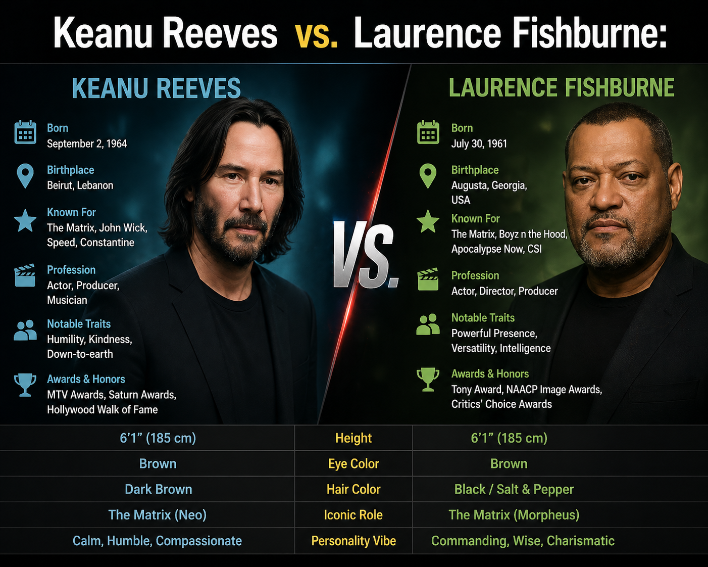 Keanu Reeves vs. Laurence Fishburne: