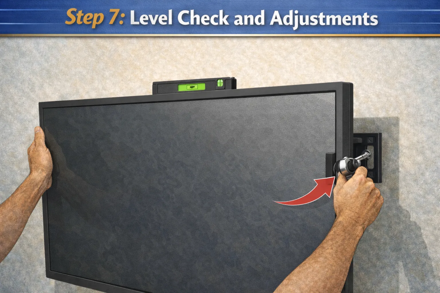 Level check for TV installation