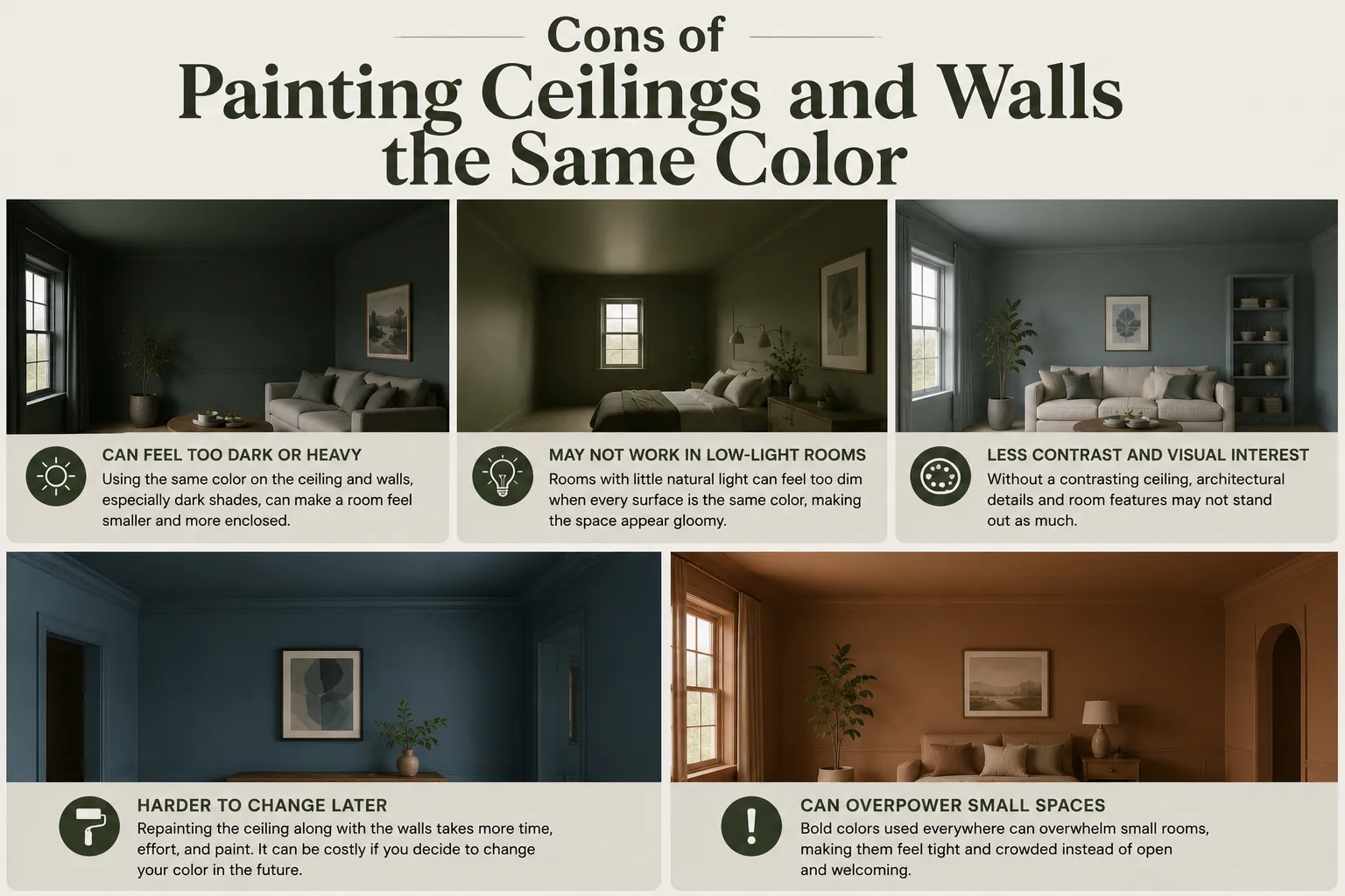 Cons of Painting Ceilings and Walls the Same Color