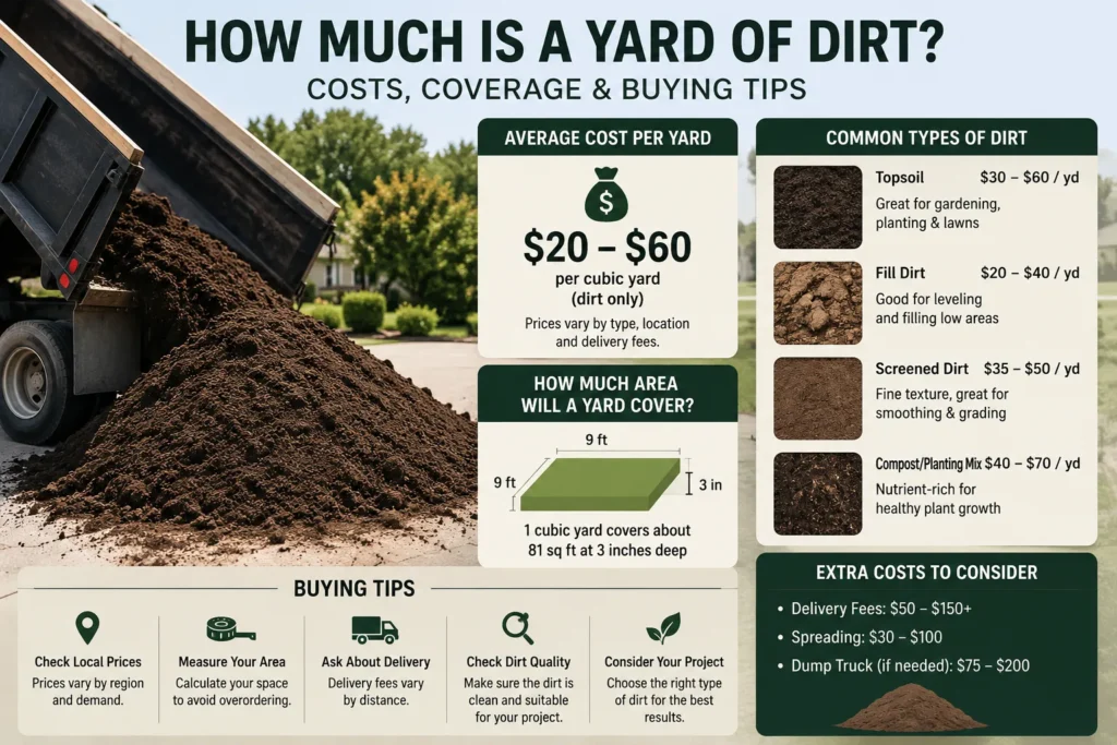 How Much Is a Yard of Dirt? Costs, Coverage & Buying Tips