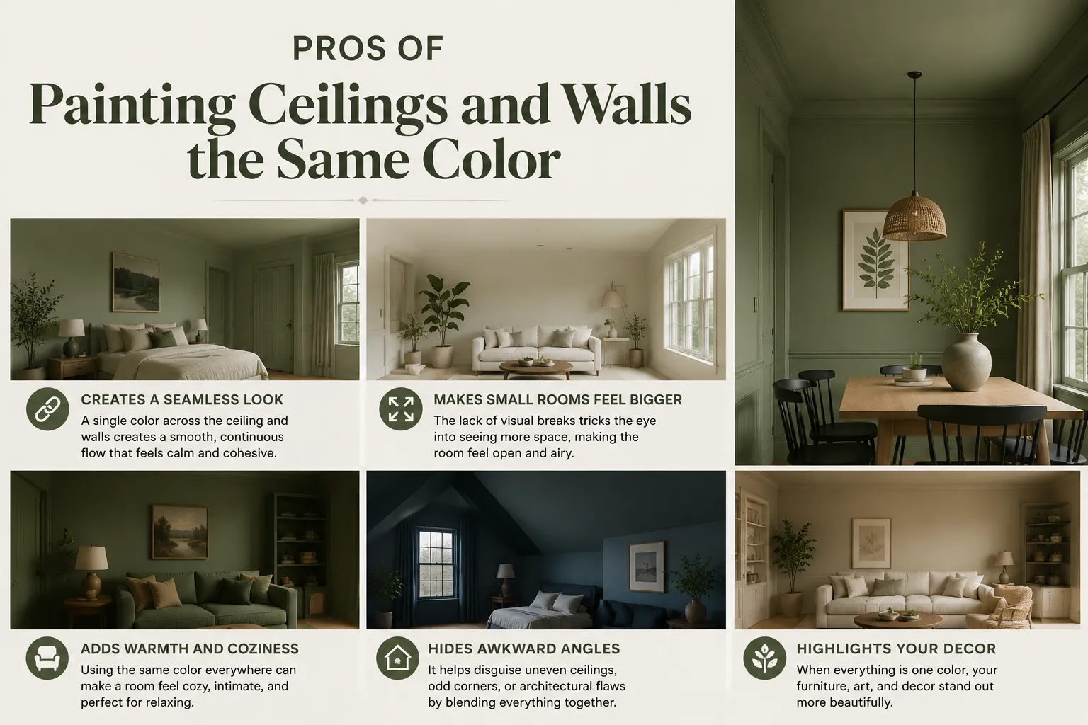 Pros of Painting Ceilings and Walls the Same Color