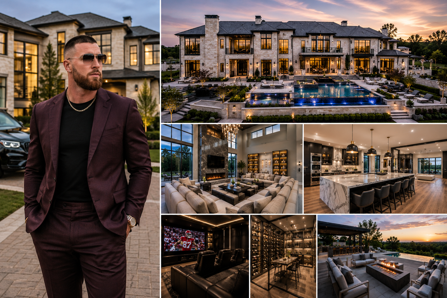 Travis Kelce is a Kansas Luxury Mansion Owner.