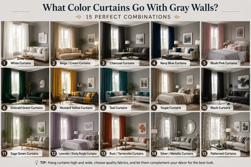 What Color Curtains Go With Gray Walls? 15 Perfect Combinations