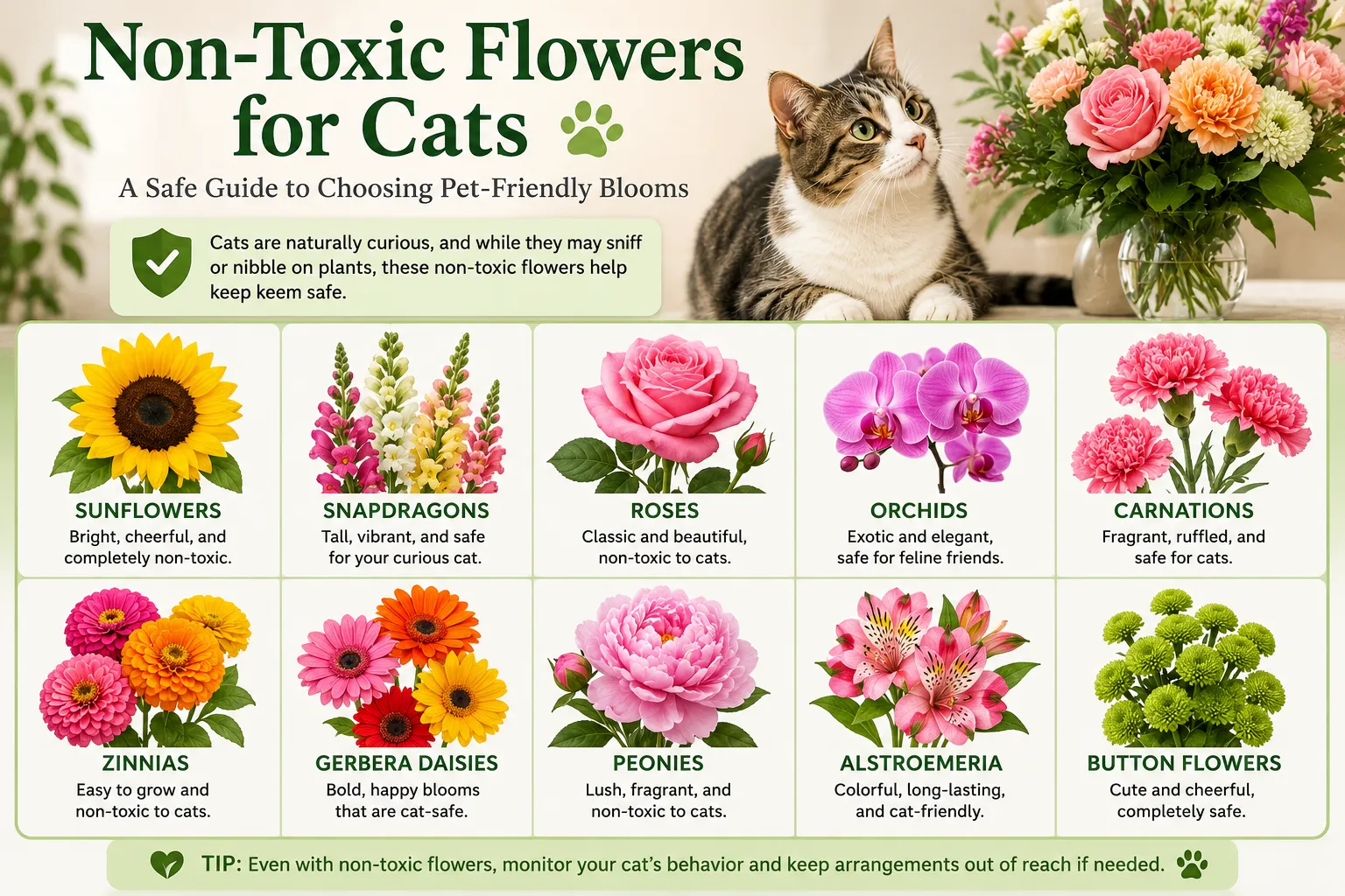 Non-Toxic Flowers for Cats (Best Options)